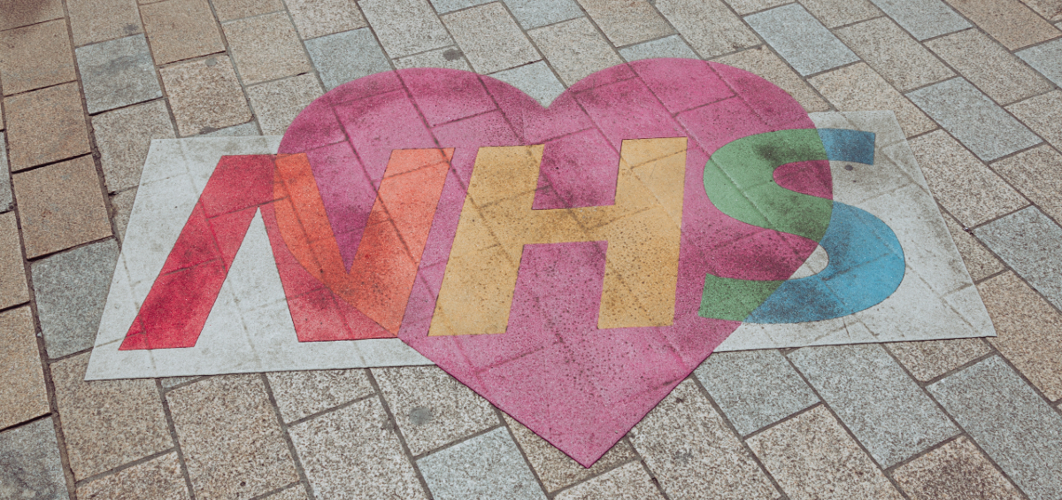 nhs logo on pavement