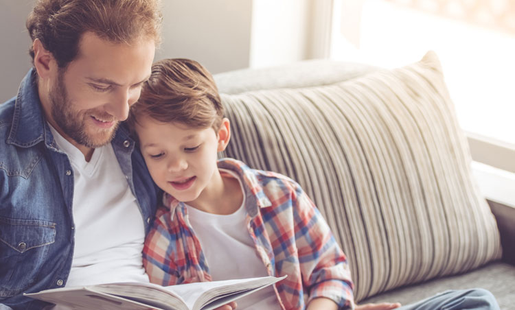 Father Reading with Son