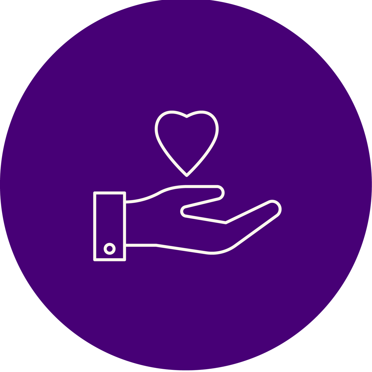 Hand and heart icon