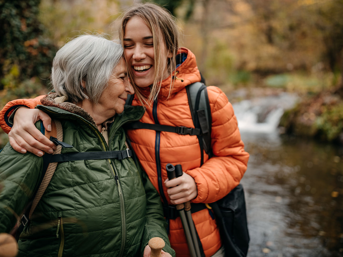 Two women of different ages on a hike