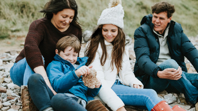 Family sitting on the beach in winter.jpg